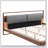 Brown&Gray Leather Bed With 2Pcs Night Lights-1216947477