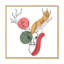 Minimalisme Christmas Deer Earth Tones - reproduction d'art sur toile-424316033-424316041