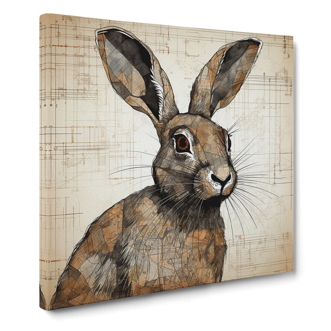 Hare Constructivism No.4 - Wrapped Canvas