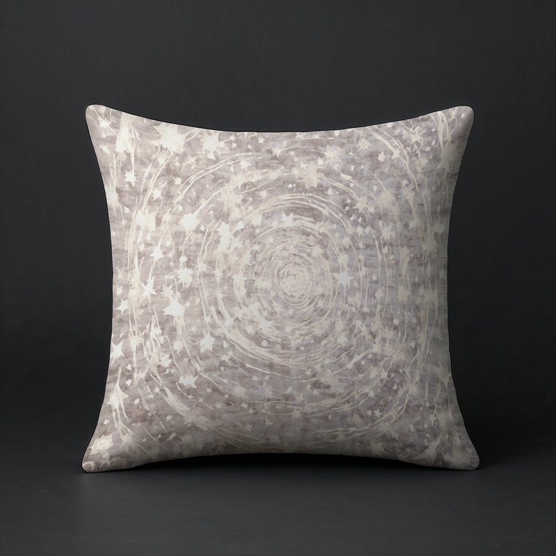 Coussin décoratif intérieur et extérieur Modern, Gris abstrait 55, Carré 18 po