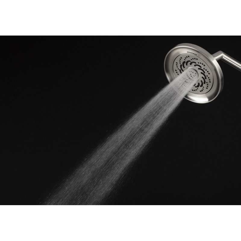 Neo Exhilaration Multi Function Adjustable Shower Head, Brushed Nickel, Square, 1.75 GPM