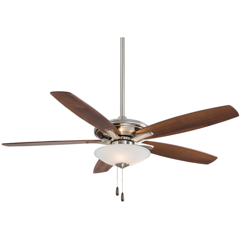52" Mojo 5 - Blade LED Standard Ceiling Fan with Pull Chain and Light Kit Included, Brushed Nickel