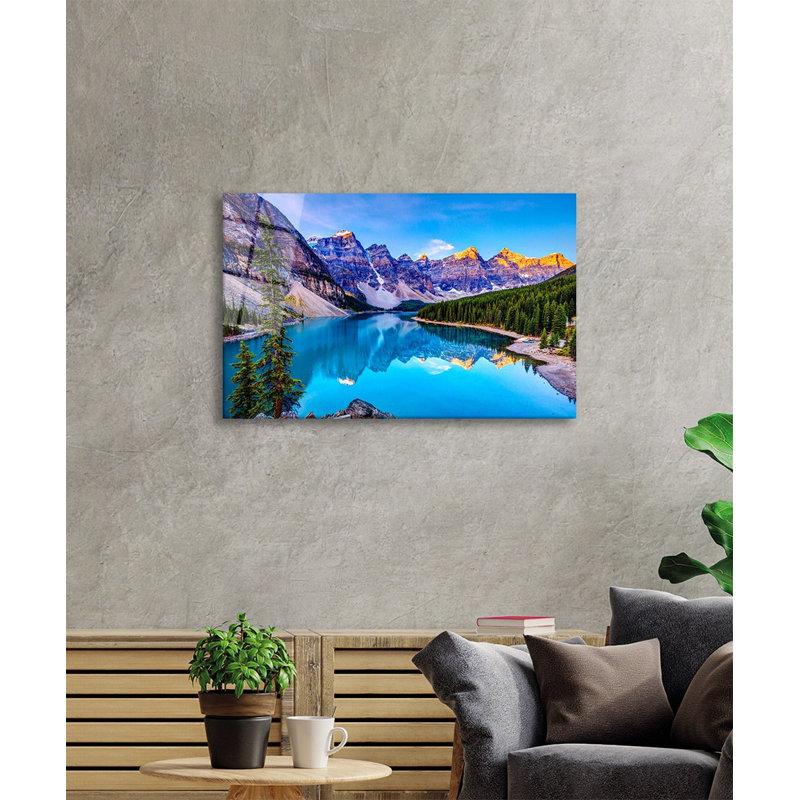 Peinture élégante en verre trempé décoratif, 27,6 po x 43,3 po | 100% verre trempé, épaisseur: 0,16 pouce | Superbe décoration intérieure pour le salon, le bureau ou la galerie | Pièce d'art unique, durable et élégante