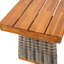 Banc d'extérieur en bois d'acacia (ensemble de 2), finition teck + osier gris-618151845