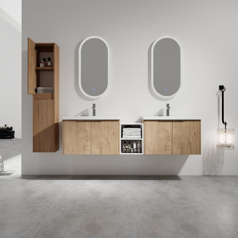 Multifunctional Wall-Mounted Bathroom Double Vanity Sets