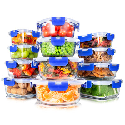 SereneLife 24 Piece Non-Stick Glass Bakeware Set