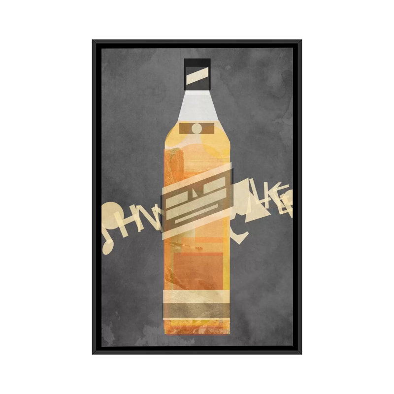 " Walker " by 5by5collective, Black Framed Canvas, 26" H x 18" W x 1.5" D, No Mat