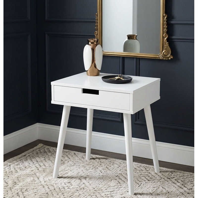 Southborough End Table with Storage, White