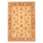 Tapis crème / brun en laine noué à la main de conception unique 5 pi 2 po x 7 pi 7 po Vesile