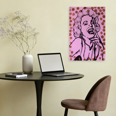 Laughing Pop Art Woman Bold Classic Elegant Portrait Wall Art Print