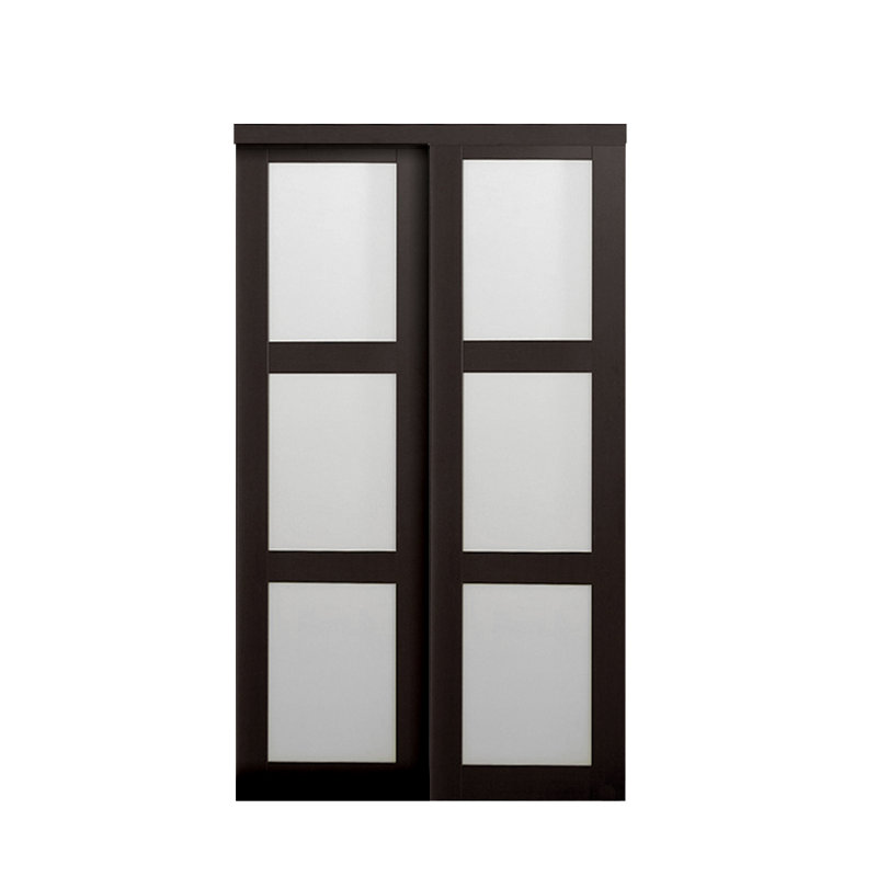 Portes coulissantes en verre pour placard, Espresso, 60 po x 78,6 po
