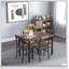 Ensemble de table de salle à manger compact en bois pour 4 personnes, conception peu encombrante pour les petites cuisines et salles à manger, idéale pour les repas confortables