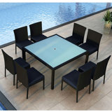 Urbana Outdoor 9 - Piece Dining Set with Cushions