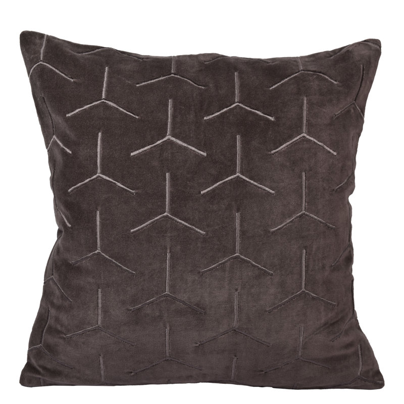 Housse de coussin 100% coton, gris, 18 po x 18 po