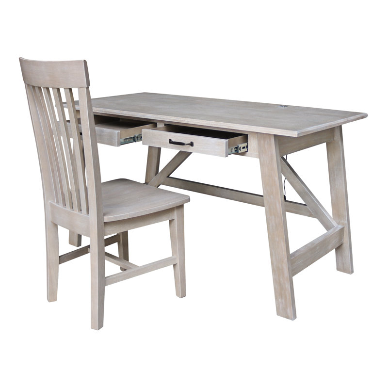 Hemlata Solid Wood Writing Desk, Grey