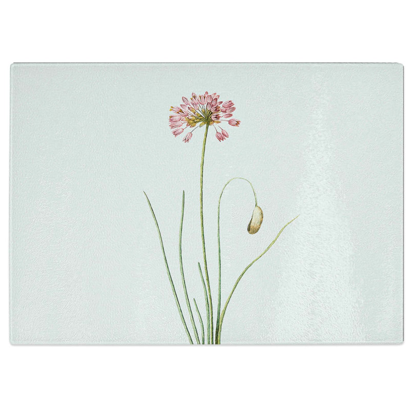 Tempered Glass Autumn Onion Flowers Chopping Board, 39 cm W x 28.5 cm L