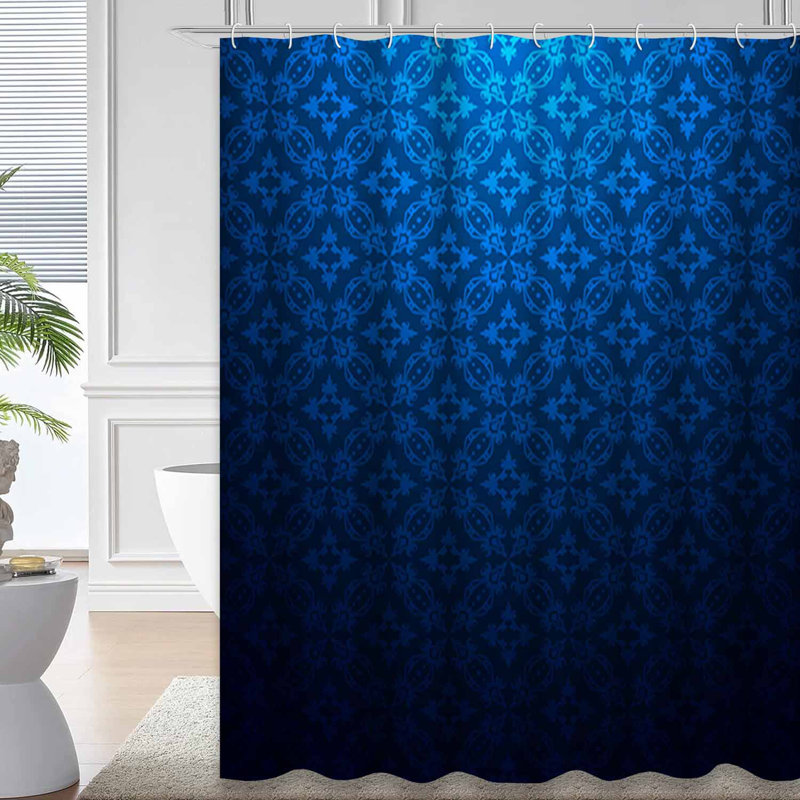 Rideau de douche rétro à motif floral rétro et élégant avec 12 crochets, L 72 po x l 72 po