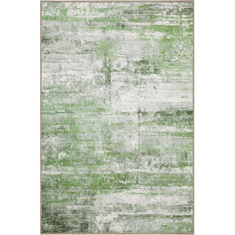 Abstract 4x6 Area Rug for Living Room Dining Room Entryway Sage Green, Sage Green