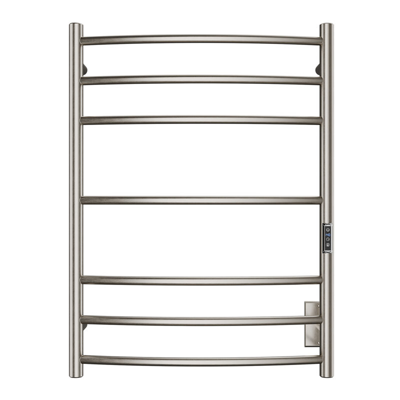Gown Curved Towel Rail Towel Warmer, Brushed Nickel