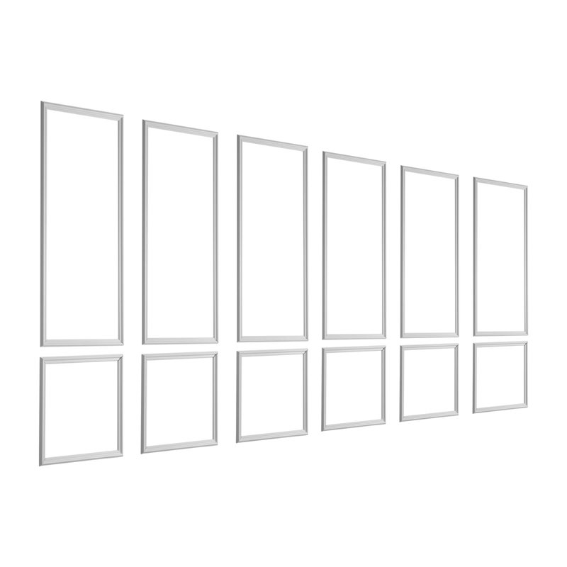Ensemble de 6 moulures murales, ensemble de lambris, polystyrène léger à peindre, facile à installer, garniture murale imperméable pour la décoration intérieure du salon, de la chambre à coucher, blanc (24 x 54 + 24 x 24 po)
