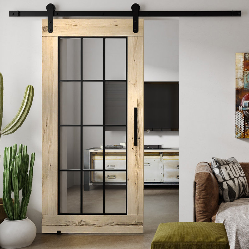 Jordon Solid Oak Sliding Barn Doors Prefinished, Unfinished, 210cm H x 100cm W