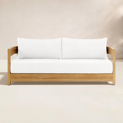 Everlee Teak Outdoor Sofa with Sunbrella Cushions