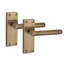 Golden Grace 4 Pairs Victorian Straight T-Bar Scroll Interior Door Handle on Backplate Antique Brass with 2.5" Latch & Hinges - 120mm x 40mm