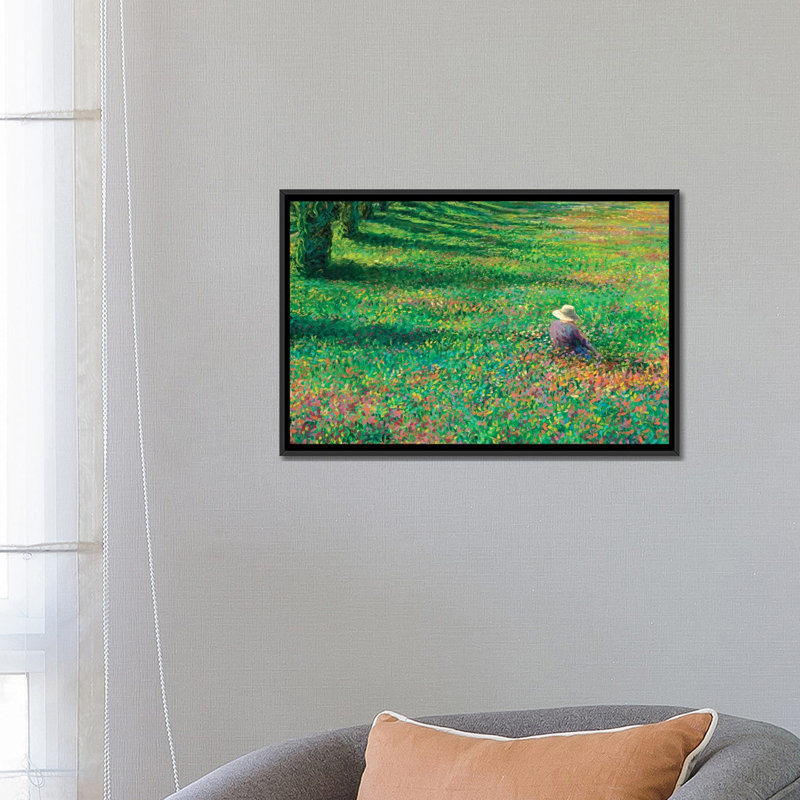 Iris Scott - The Home Place, reproduction d'art sur toile tendue, H 18 po x l 26 po x P 1,5 po, Toile avec cadre noir