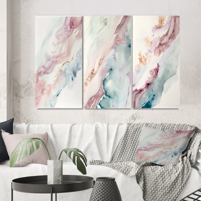 «Sudden Solitude In Elevated Blush» 3 pièces