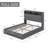 Grey Full Size Lift Up Storage Bed Frame with LED Lights, USB Charging Ports, Hydraulic Platform, 2-Tier Headboard Shelves-1669932363