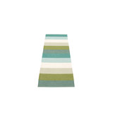 Molly Striped Area Rug in Forest Green/Gray/White/Beige