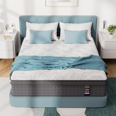 Michelena 14" Medium Firm Hybrid Mattress in a box, Certipur-US Certified, Zero Noise