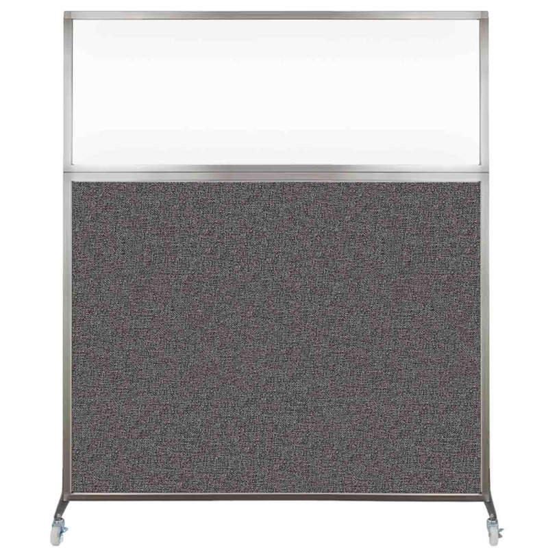 Cloison de bureau Hush - fenêtre transparente, 72", Gris anthracite