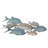 Coastal Decorative Metal Fish Wall Art Hanging for Home Decor - Modern Artistic Wall Sculpture for Kitchen or Entryway Accent - 41", Blue & White