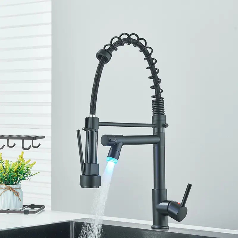 Robinet de cuisine rétractable Senlesen, Noir