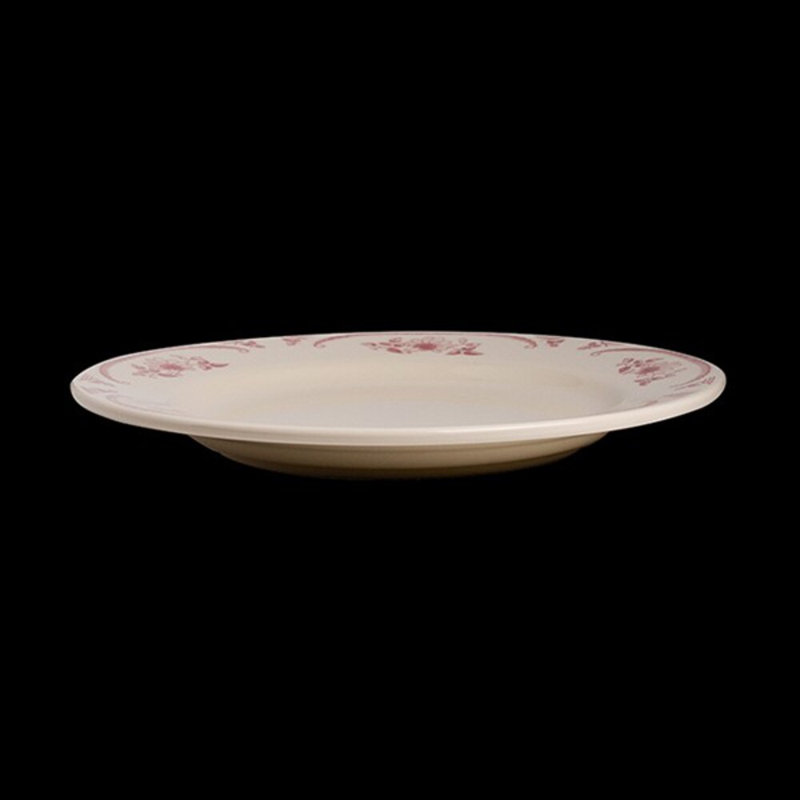 AMERICAN ROSE Plate Rolled Edge, White/Pink