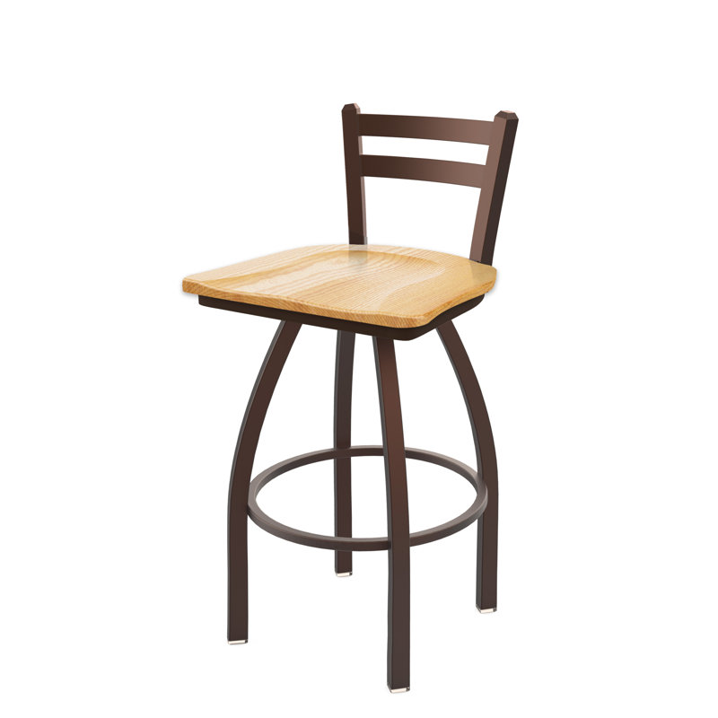 Tabouret de bar et de comptoir 411 Jackie, Bronze, Bois - chêne naturel, Tabouret de bar (siège d’une hauteur de 30 po)