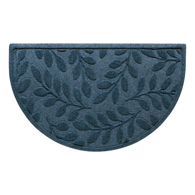 WaterHog Brittney Leaf 24 in. x 39 in. Half Round Indoor Outdoor Doormat
