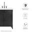Base de meuble-lavabo simple 29 po Modway Steamforge seulement en noir