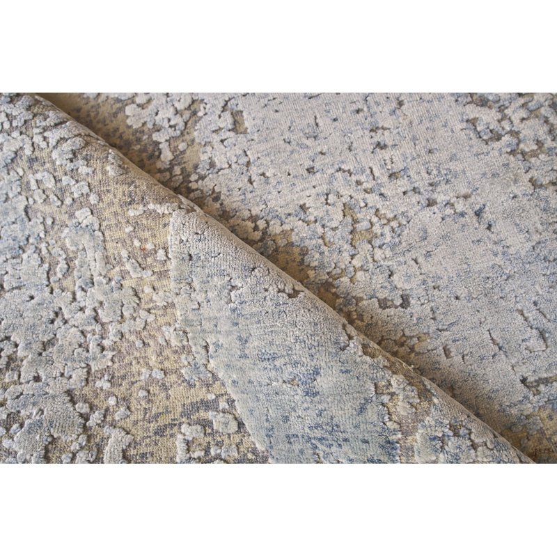 Handmade Silk Abstract Area Rug, Rectangle 8' x 10'