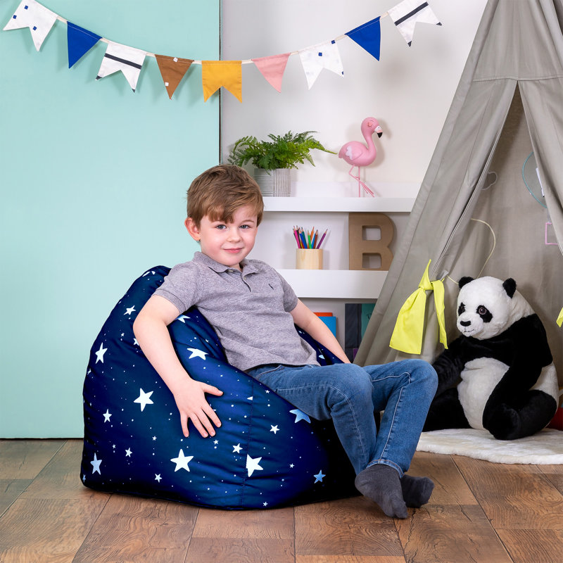 Kids Starry Skies Print Classic Bean Bag, Navy Blue