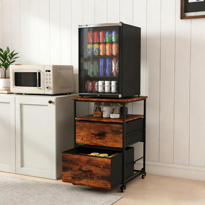 Mini Fridge Stand With 3-tier Storage - Storage Organizer For Home Kitchen, Dorm & Apartment