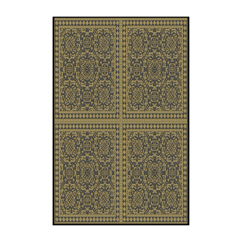 Tapis décoratif vert damassé, Rectangle 5 pi x 7 pi