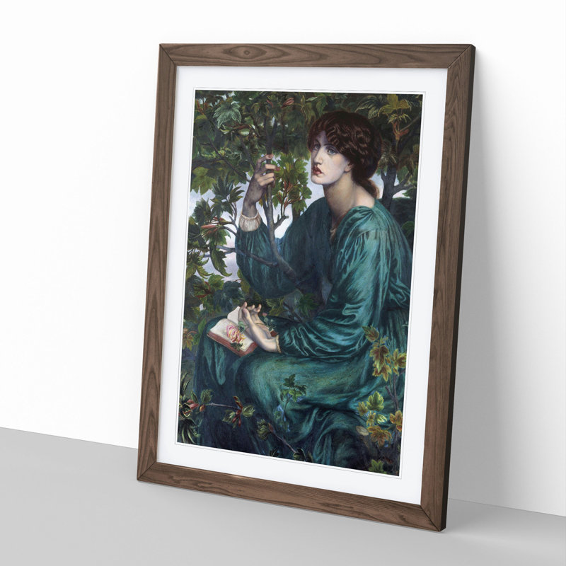 The Day Dream by Dante Gabriel Rossetti - Picture Frame Painting, 36cm H x 27cm W x 2cm D, Walnut