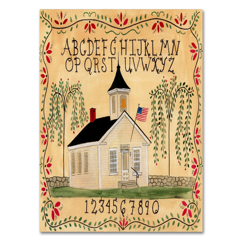 « american school house », reproduction d’impression sur toile tendue, H 47 po x l 35 po