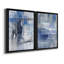 Reflections in Indigo - Ensemble de 2 peintures sur toile encadrées-775270688-775270716