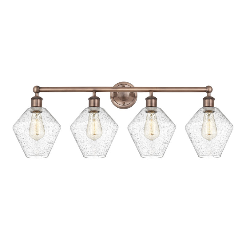 Éclairage de salle de bain à intensité variable 4 lumières Amylea, Cuivre antique