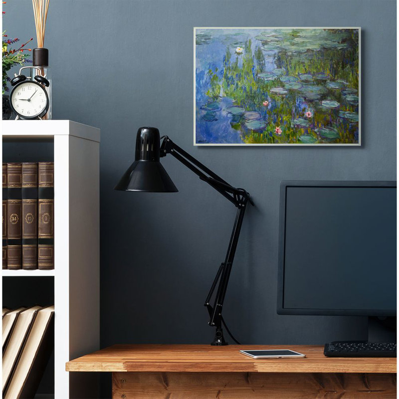 «Monet Impressionist Lilly Pad Pond» par Claude Monet - reproduction d'art, Plaque murale, H 10 po x l 15 po x P 0,5 po