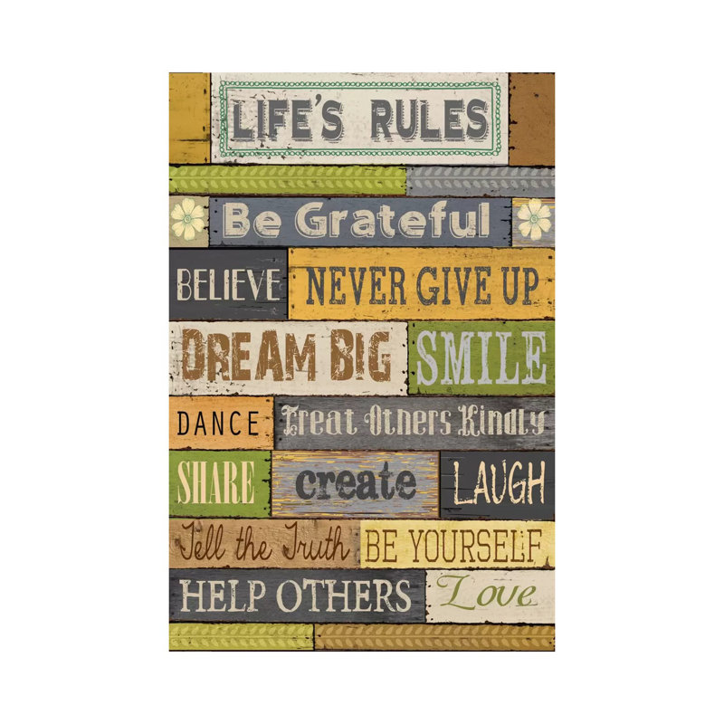 Life's Rules by Conrad Knutsen - Print on Canvas, Wrapped Canvas, 20.32 cm H x 30.48 cm W