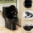 Powerful 1.1/1.6 Dual Flush Toilet With Tornado Flush, 17" Height, 12" Siphonic , Rimless Bowl And Soft Closing Matt Black Finish Modern One Bowl, Soft-Close Matte Seat Prevention